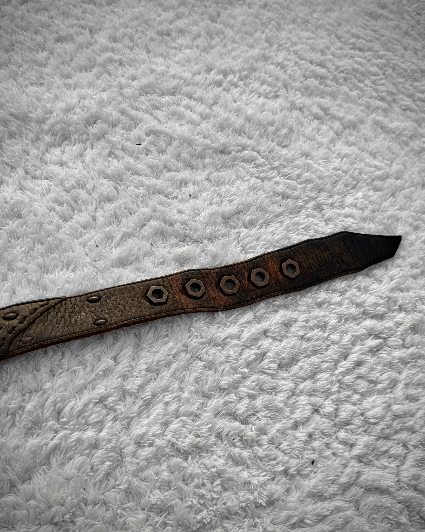 14th Addiction Scar Stitched Studded Belt