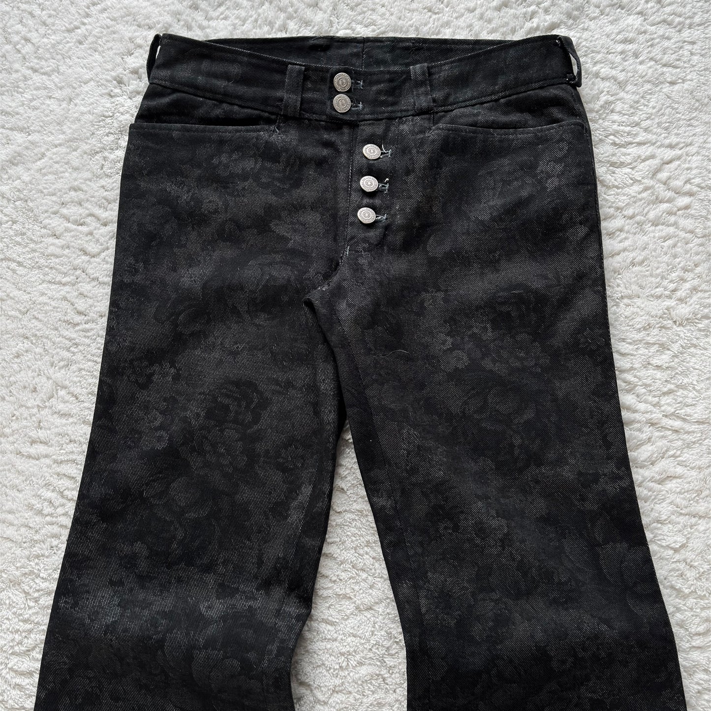 Tornado Mart Floral Bell Bottom Flared Jeans