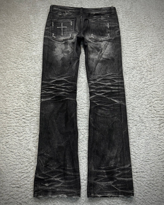 Of The Neige Charcoal Whisker Washed Bootcut Denim