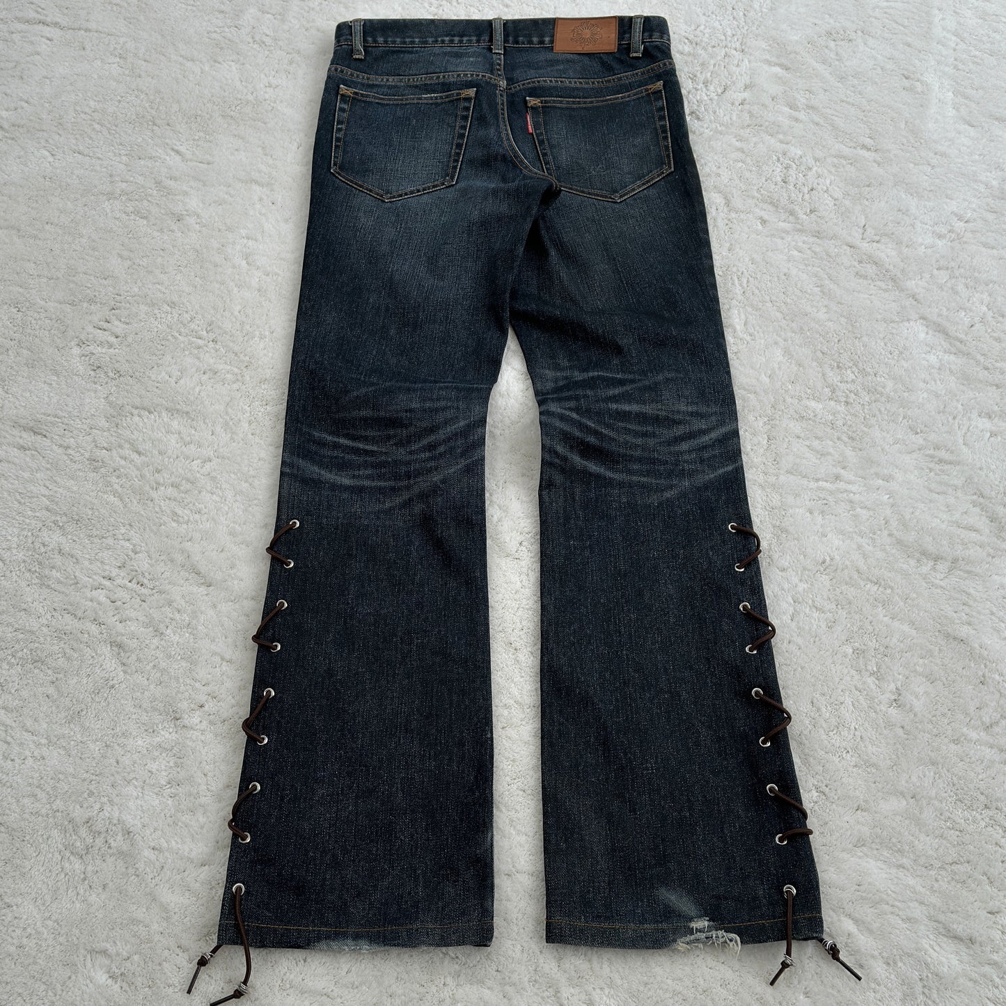 Tornado Mart Bootcut Lace-Up Jeans