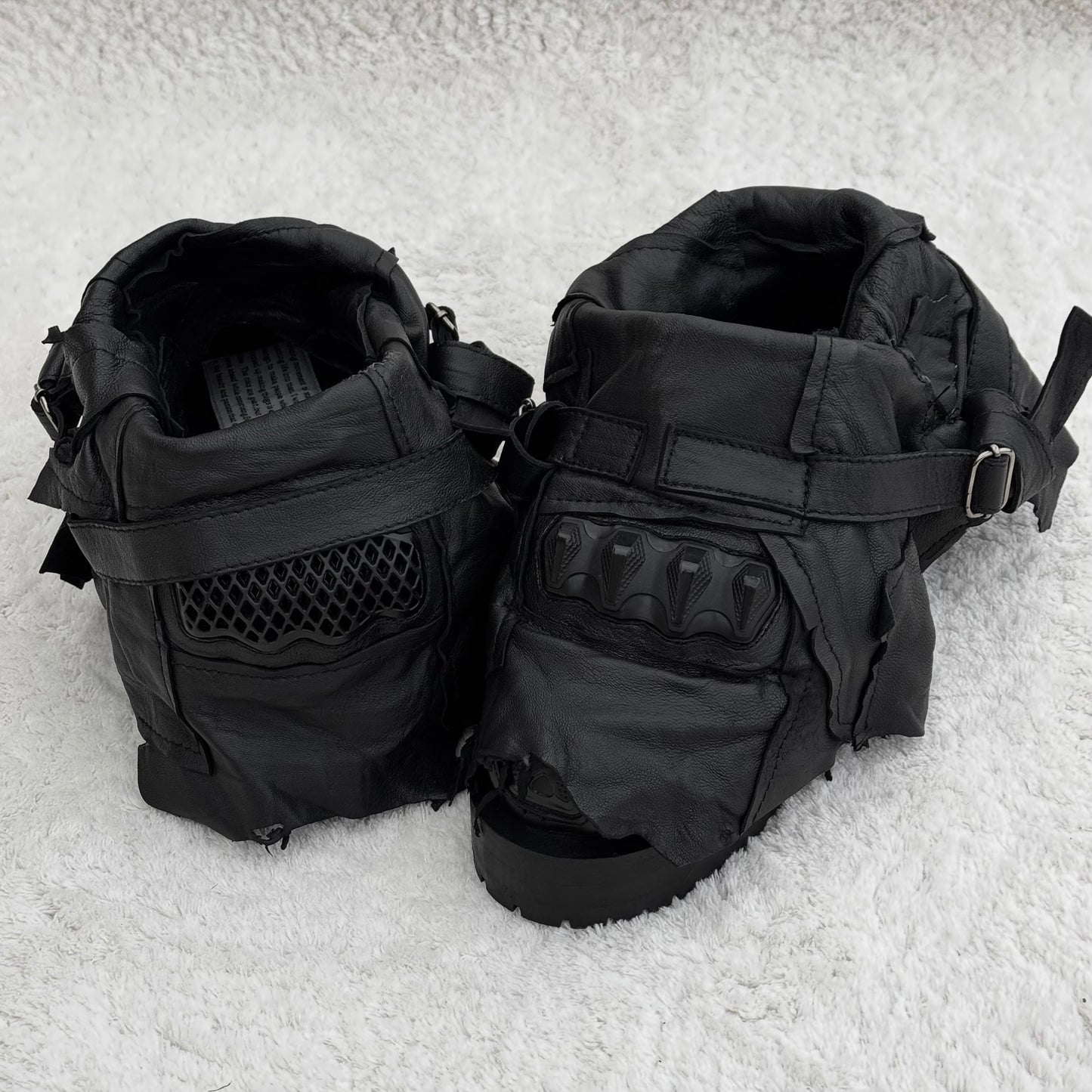 Yasuyuki Ishii Layered Leather Armor Combat Boots