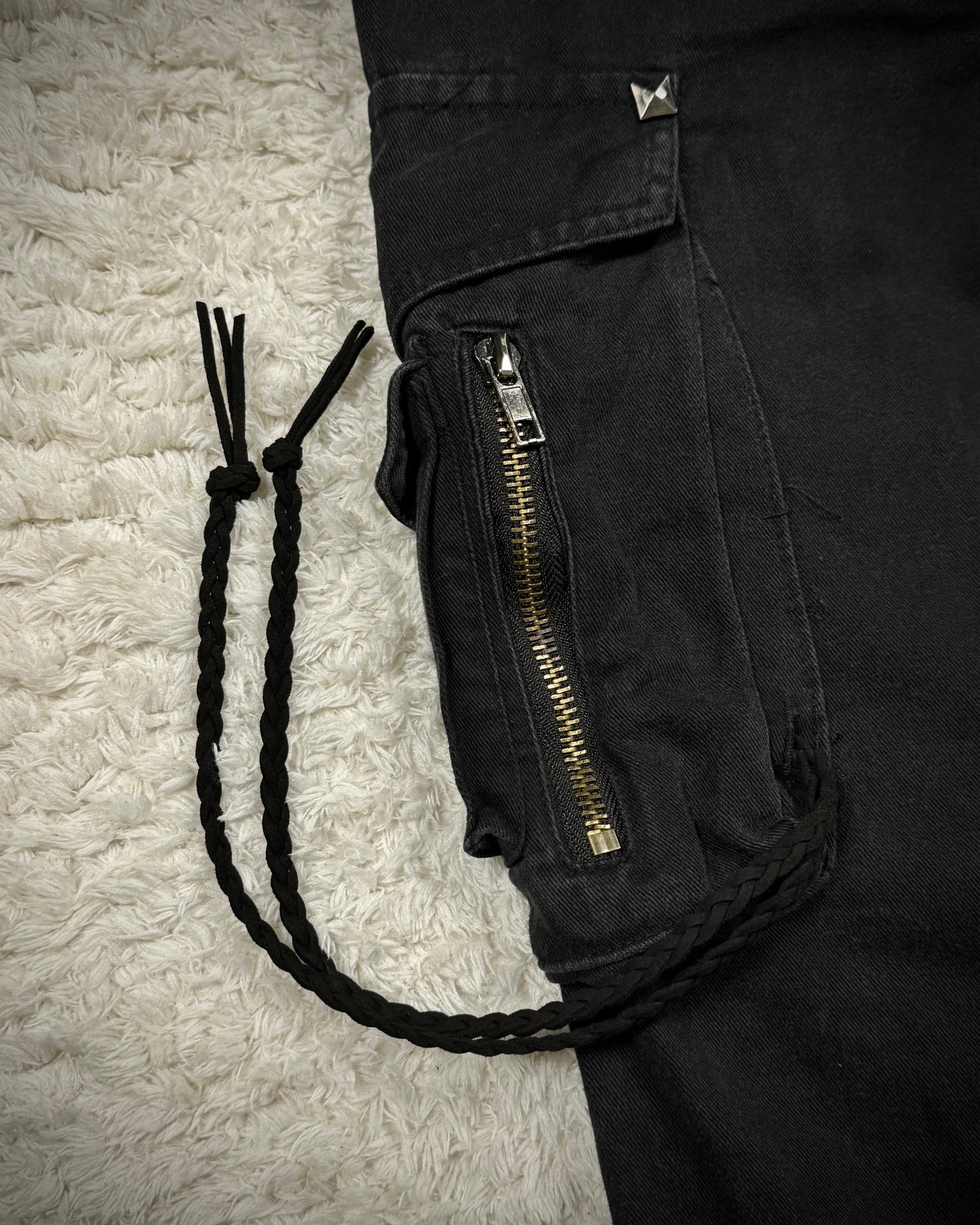 Midas Laced Multi-Pocket Flared Cargo Pants