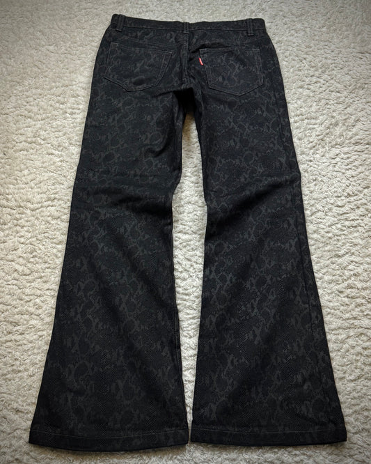 Tornado Mart Python Pattern Flared Pants