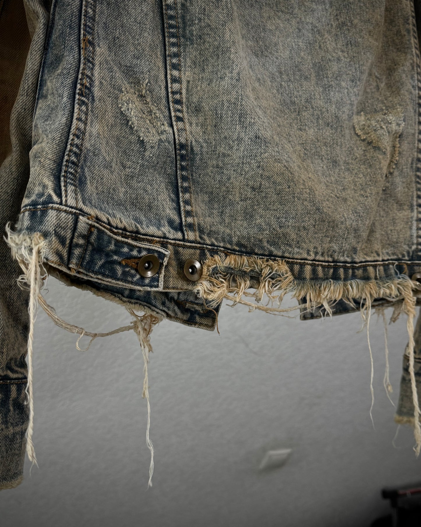 Glad News Mud Wash Distressed Denim Jacket