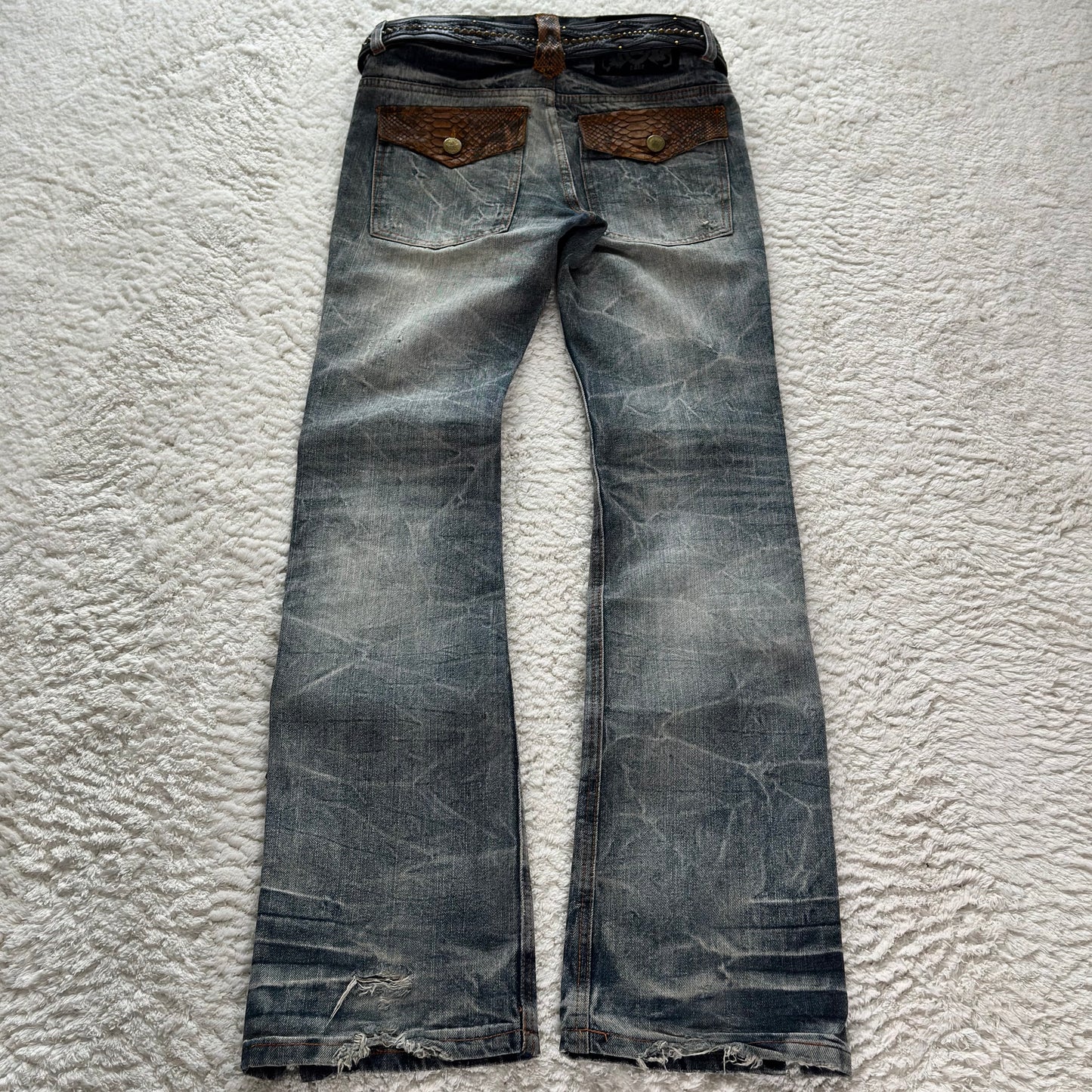 LowBox Python Detailed Bootcut Flared Jeans