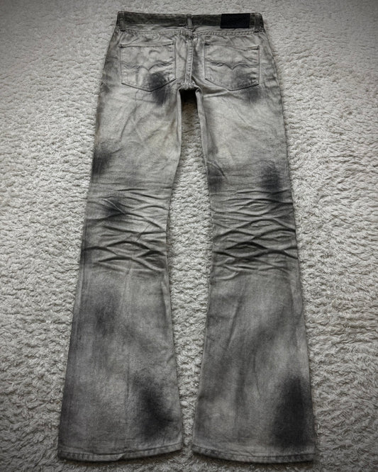 Fuga Clawmarks Coated Python Flared Jeans