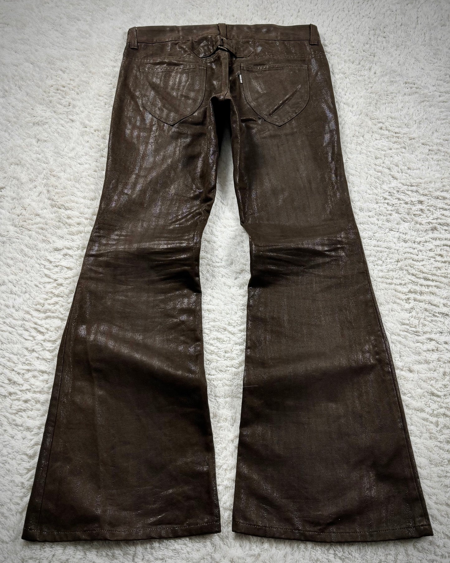 Tornado Mart Stingray Waxed Flared Pants
