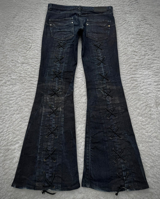 Tornado Mart Backlace Flared Denim