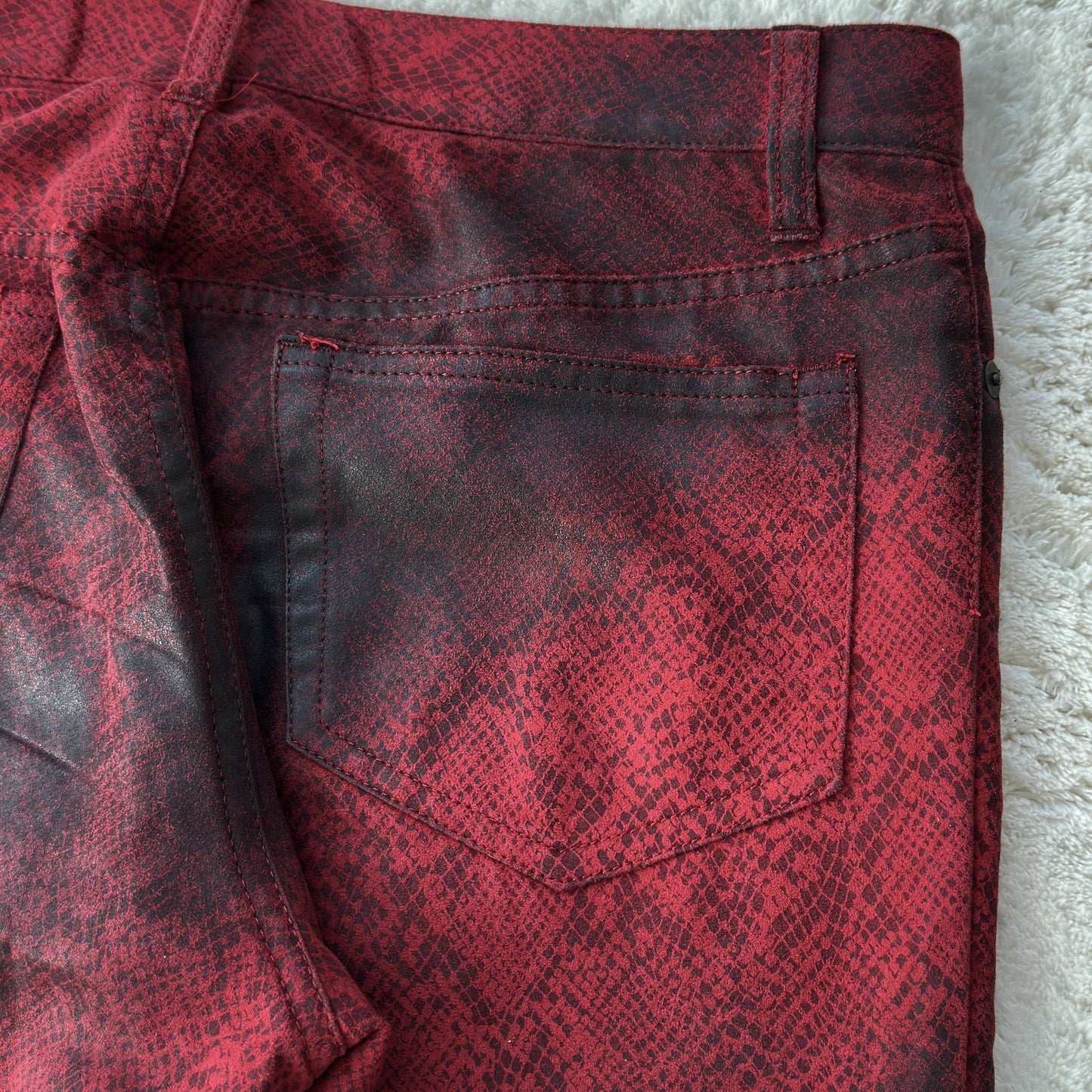 5351 Pour Les Hommes Snakeskin Pattern Bootcut Pants