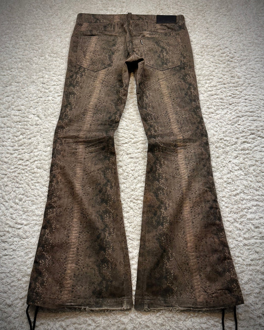 Tornado Mart Python Lace Up Flared Pants