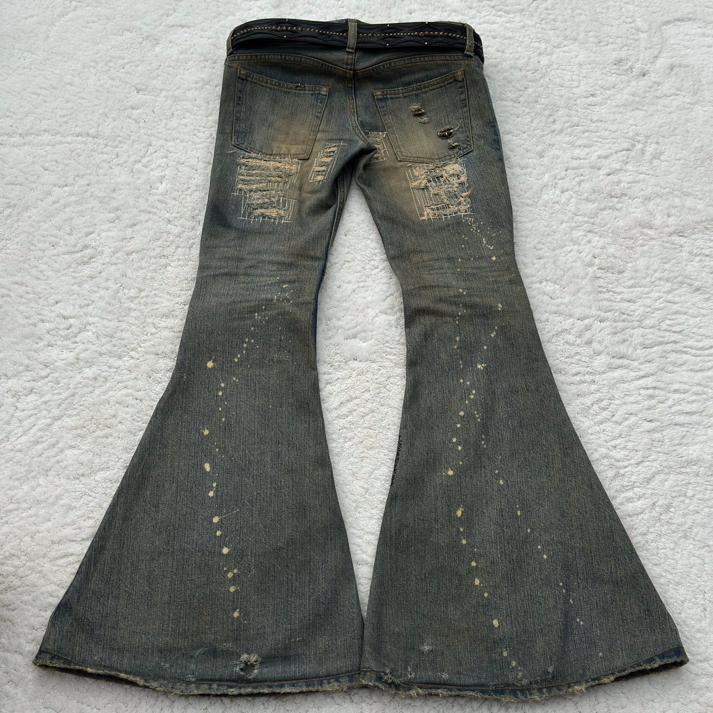 IfSixWasNine Mud Max Bell Bottom Pierced Flared Jeans