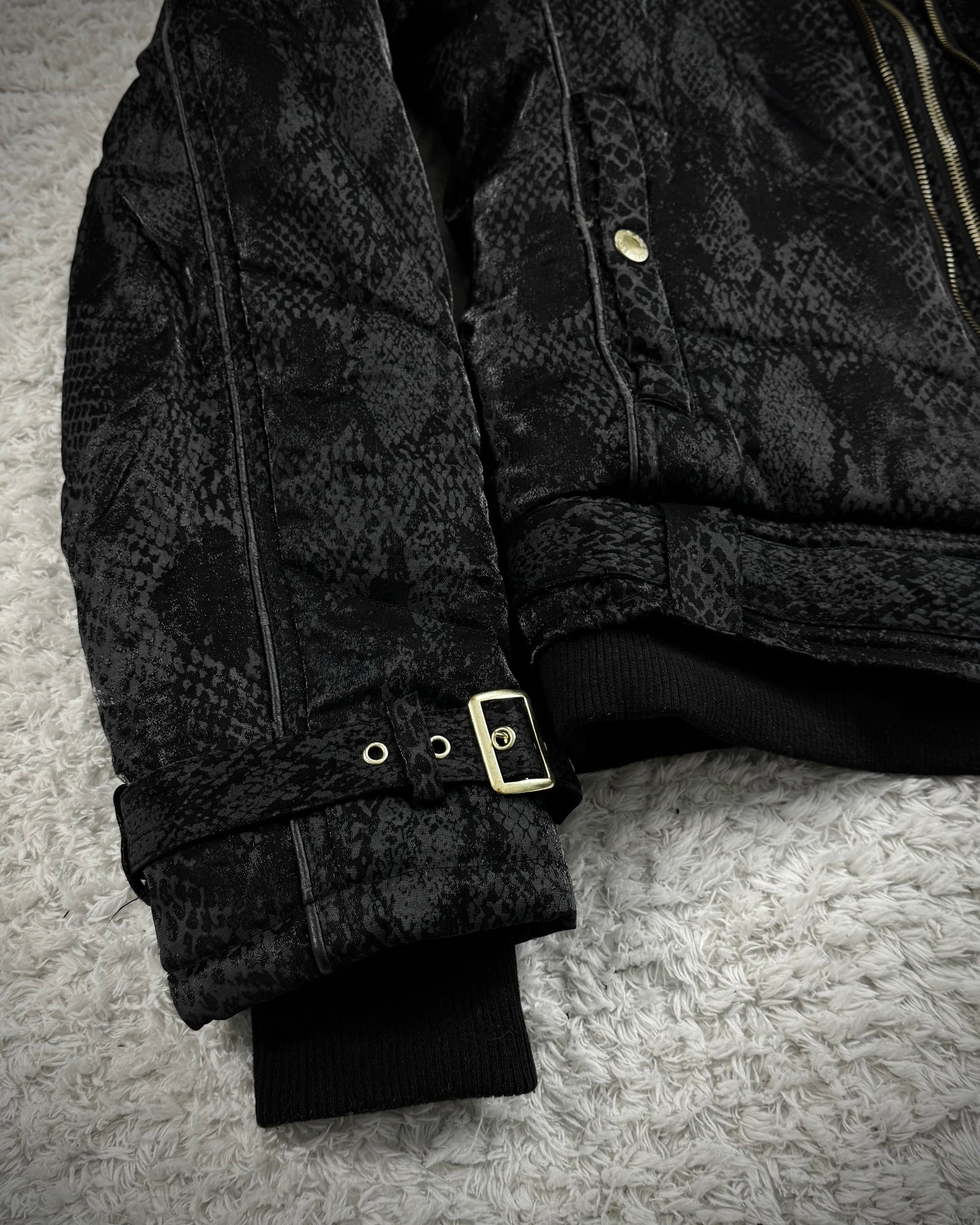 Bernings Sho Python Pattern Fur Hood Puffer Jacket