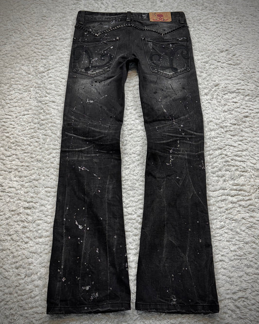 Laugst Studded Silver Splatter Bootcut Jeans
