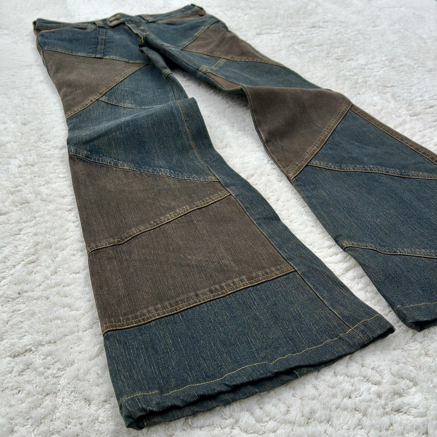 Tornado Mart Cowboy Patchwork Flared Jeans