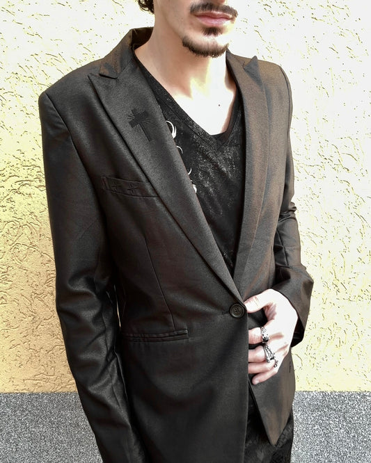 Of The Neige Cross Stitched Peaked Luster Blazer