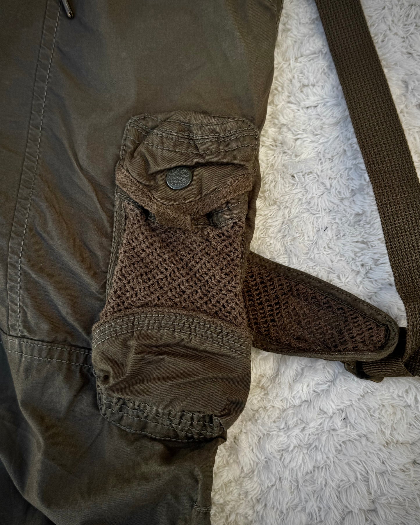 G.O.A Military Suspender Flared Cargo Pants