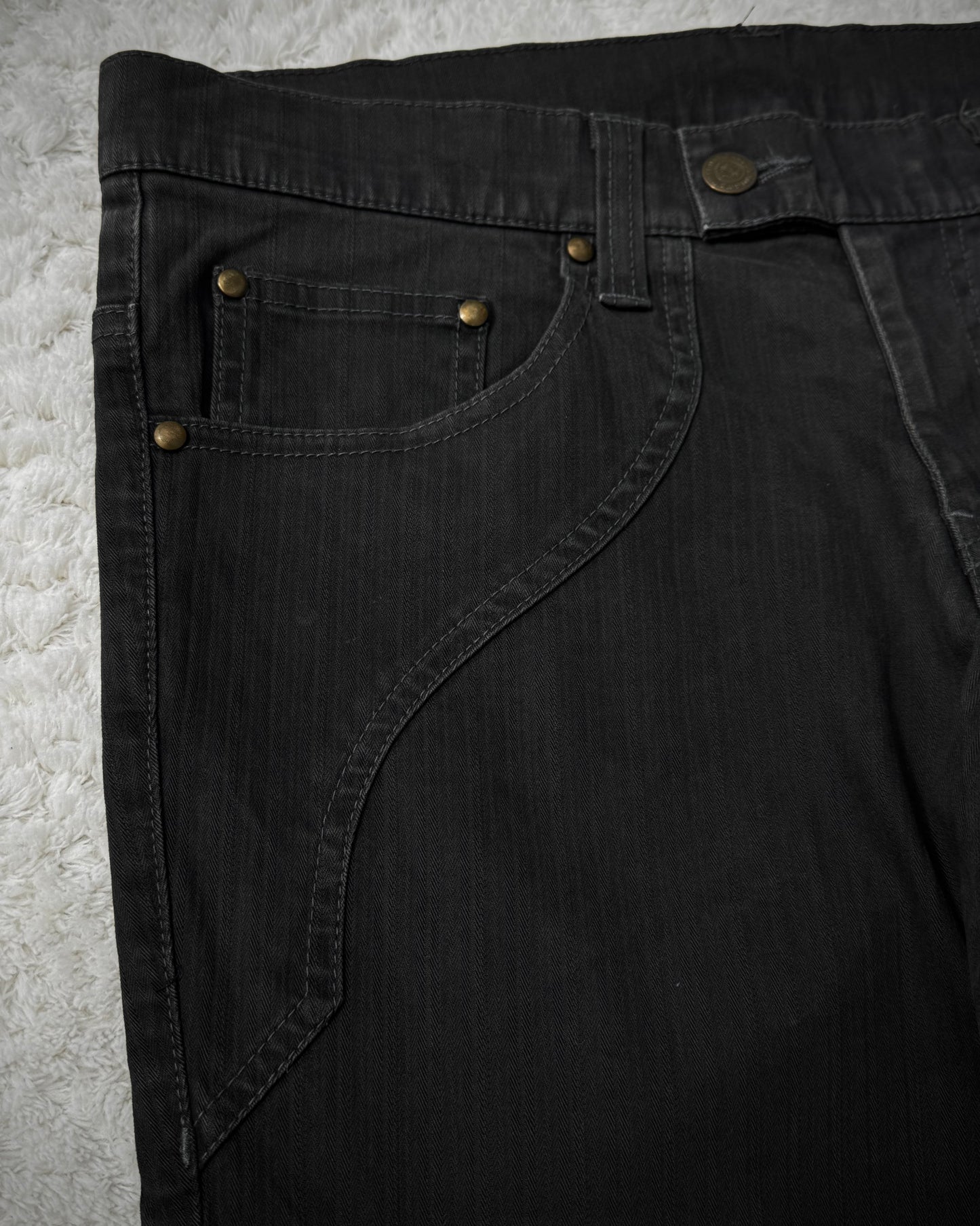 Tornado Mart Pin Striped Lace Up Flared Pants
