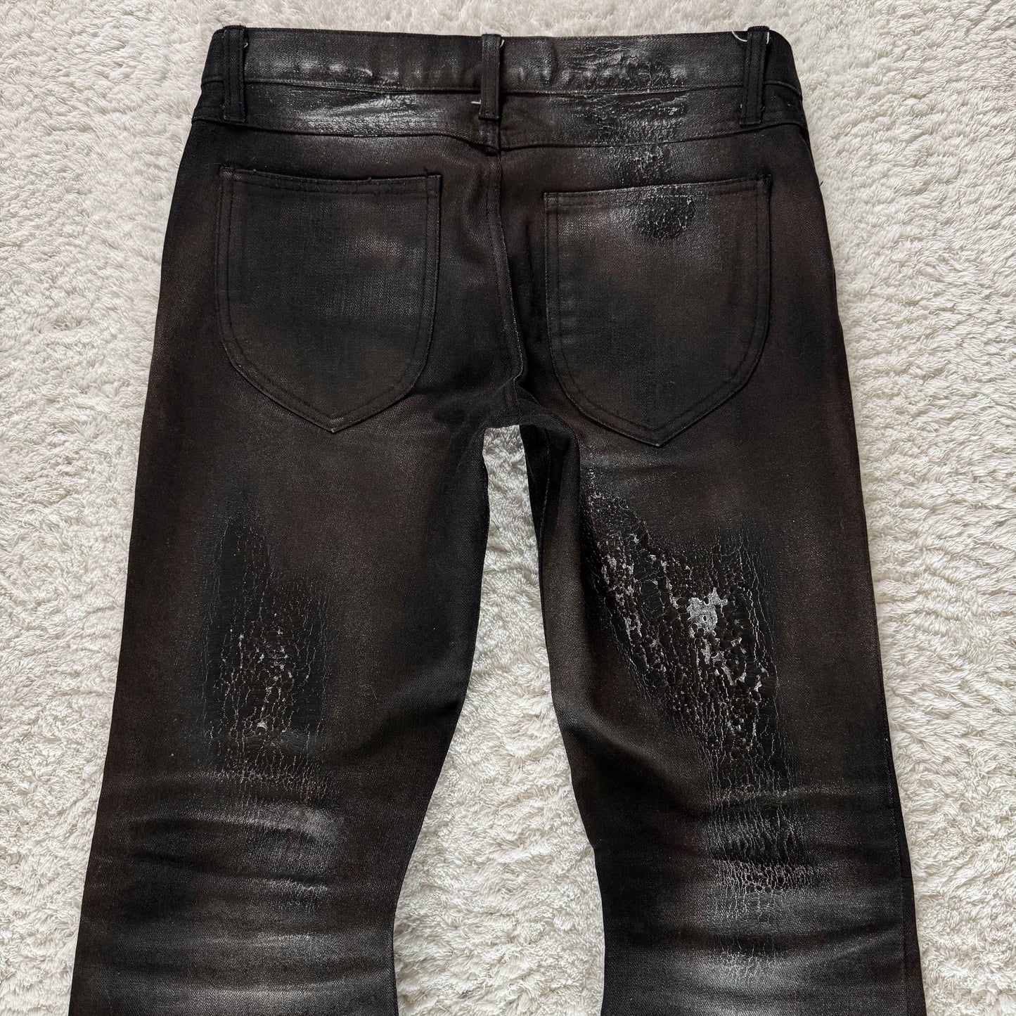 LED Rechwe Veronica Arizona Studded Crack Waxed Flared Jeans