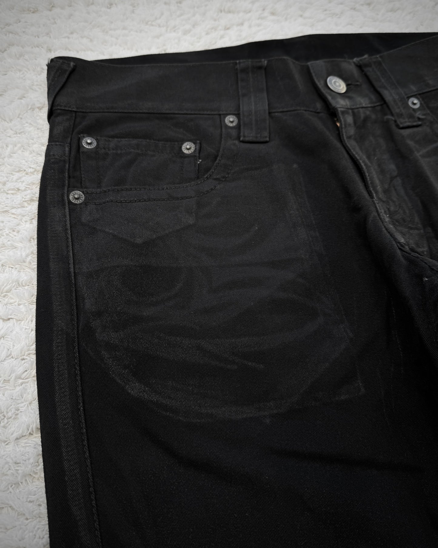 Tornado Mart Xray Waxed Tribal Embroidery Flared Jeans