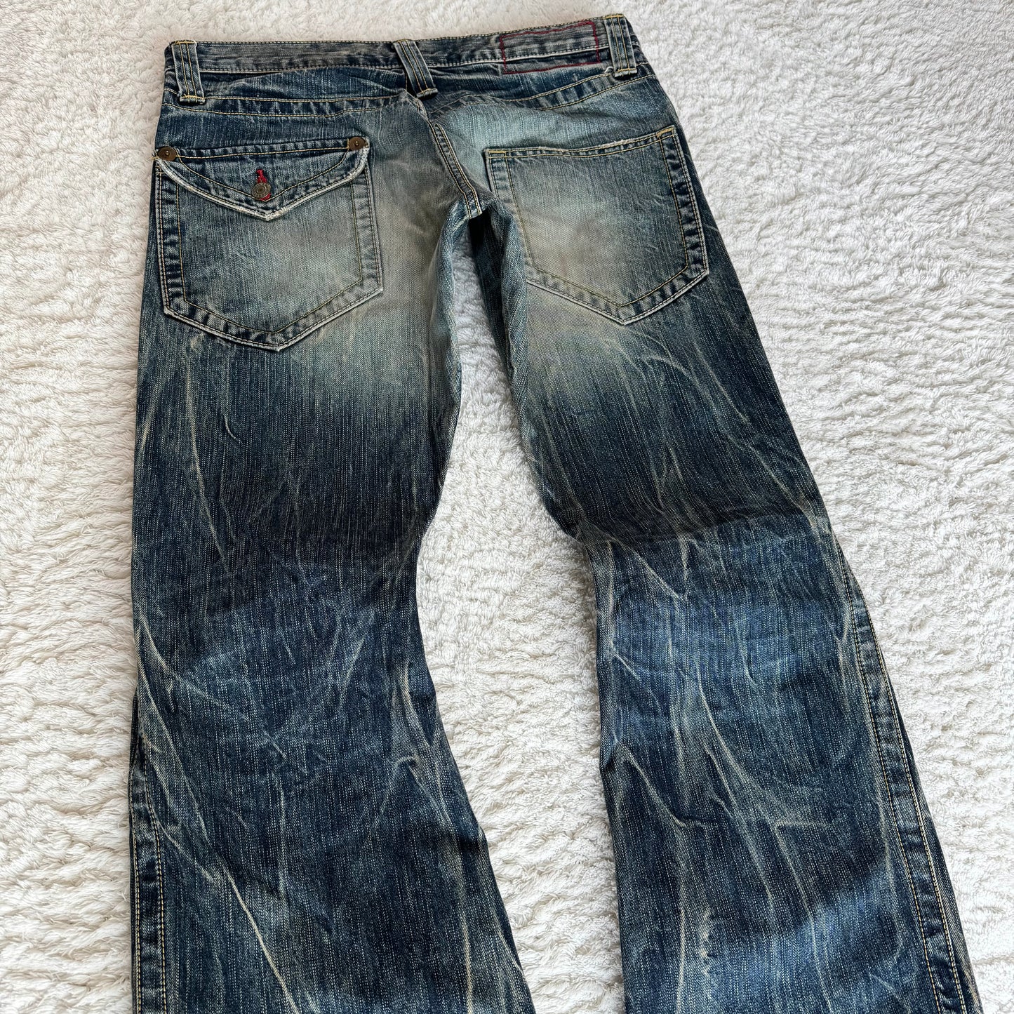 Blue Way Crystal Wash Flared Jeans