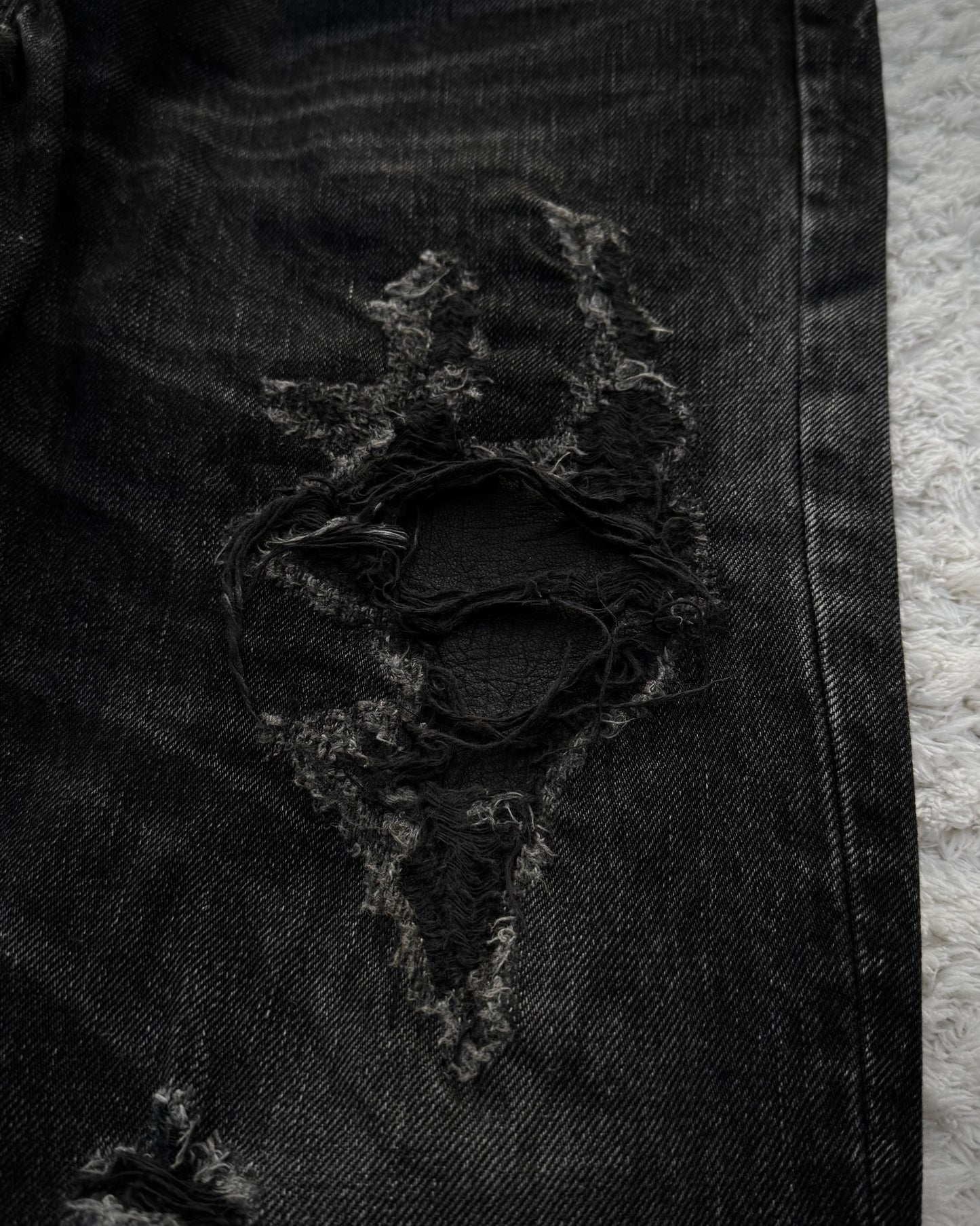 BackBone Leather Repaired Bootcut Denim