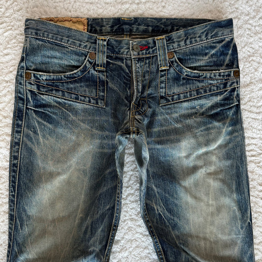 Blue Way Crystal Wash Flared Jeans
