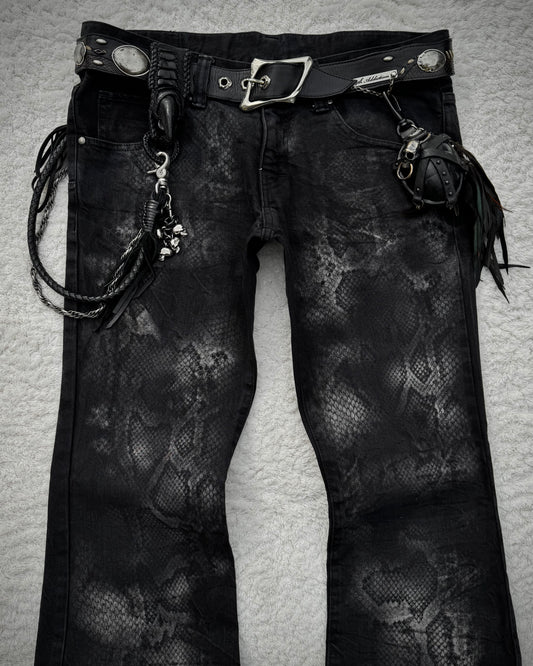 Tornado Mart Python Printed Flared Pants