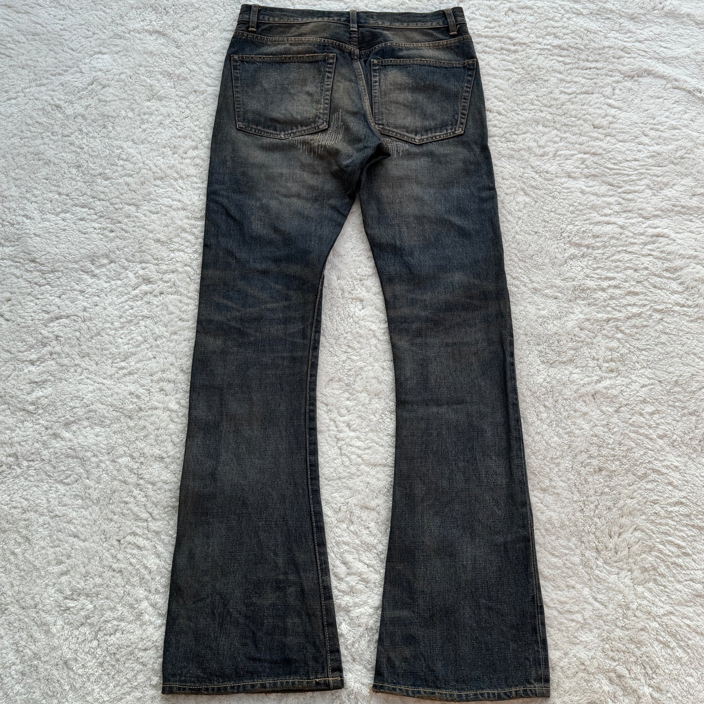 Slow Life Boro Distressing Mud Wash Bootcut Denim