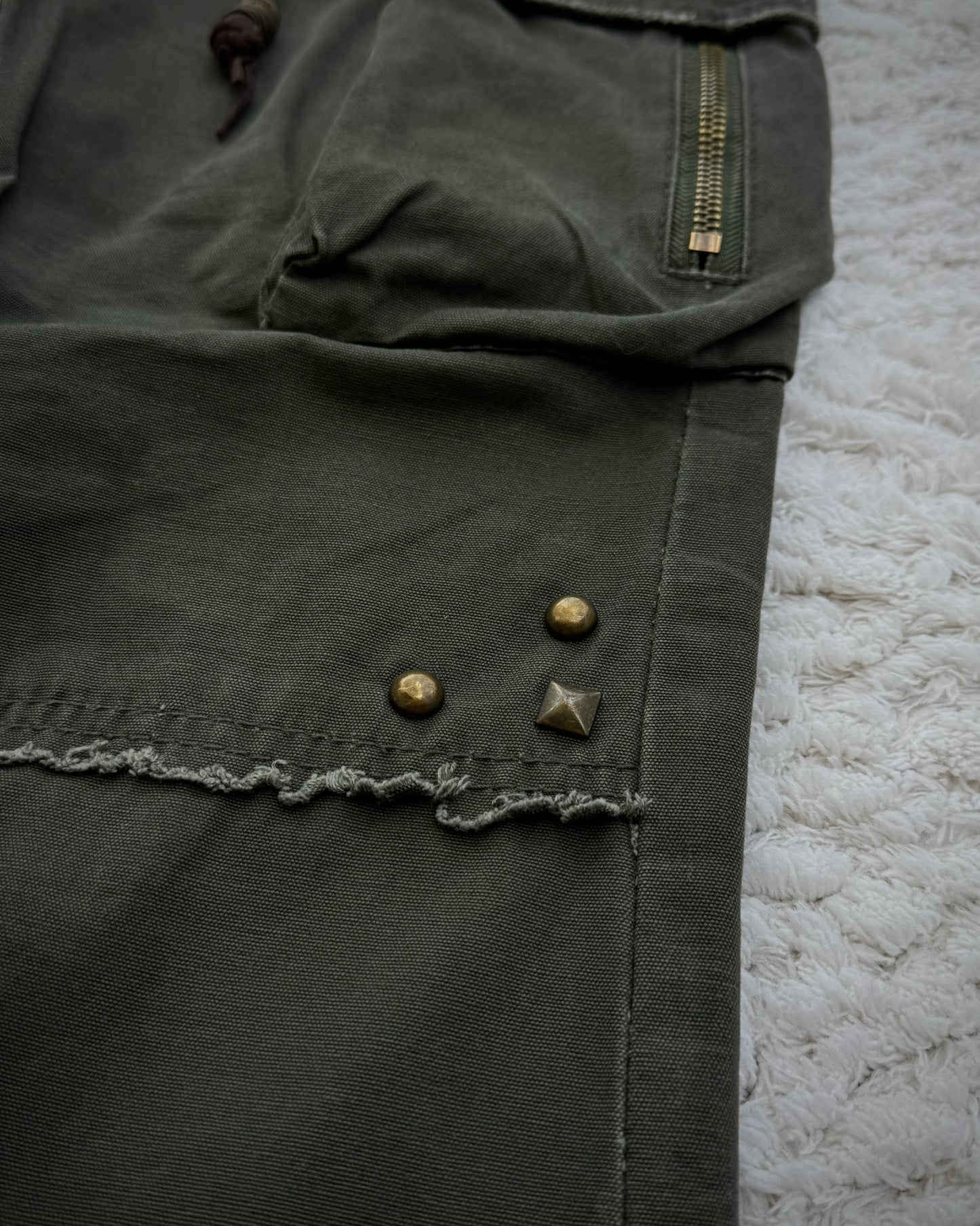 Midas Military Studded Laced Flared Cargo Pants
