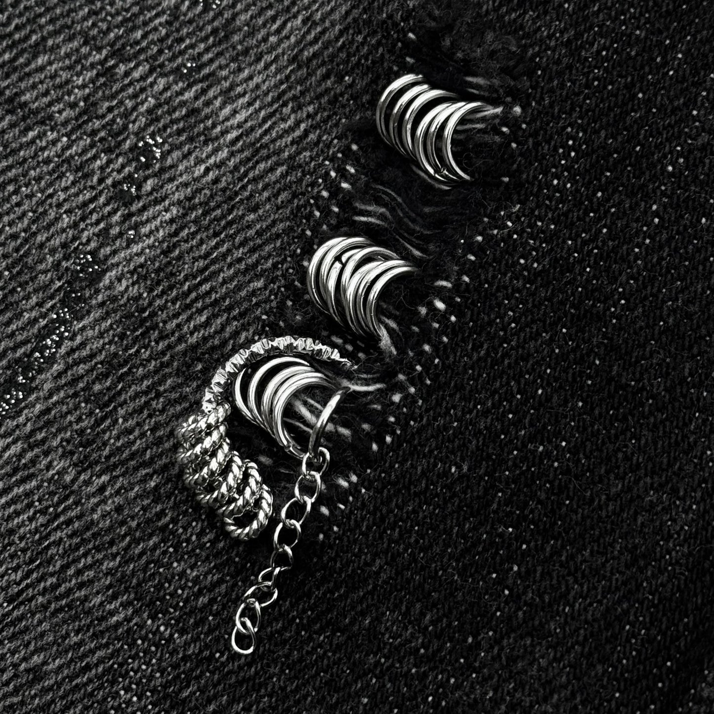 Glad News Pierced Glitter Strokes Flared Jeans