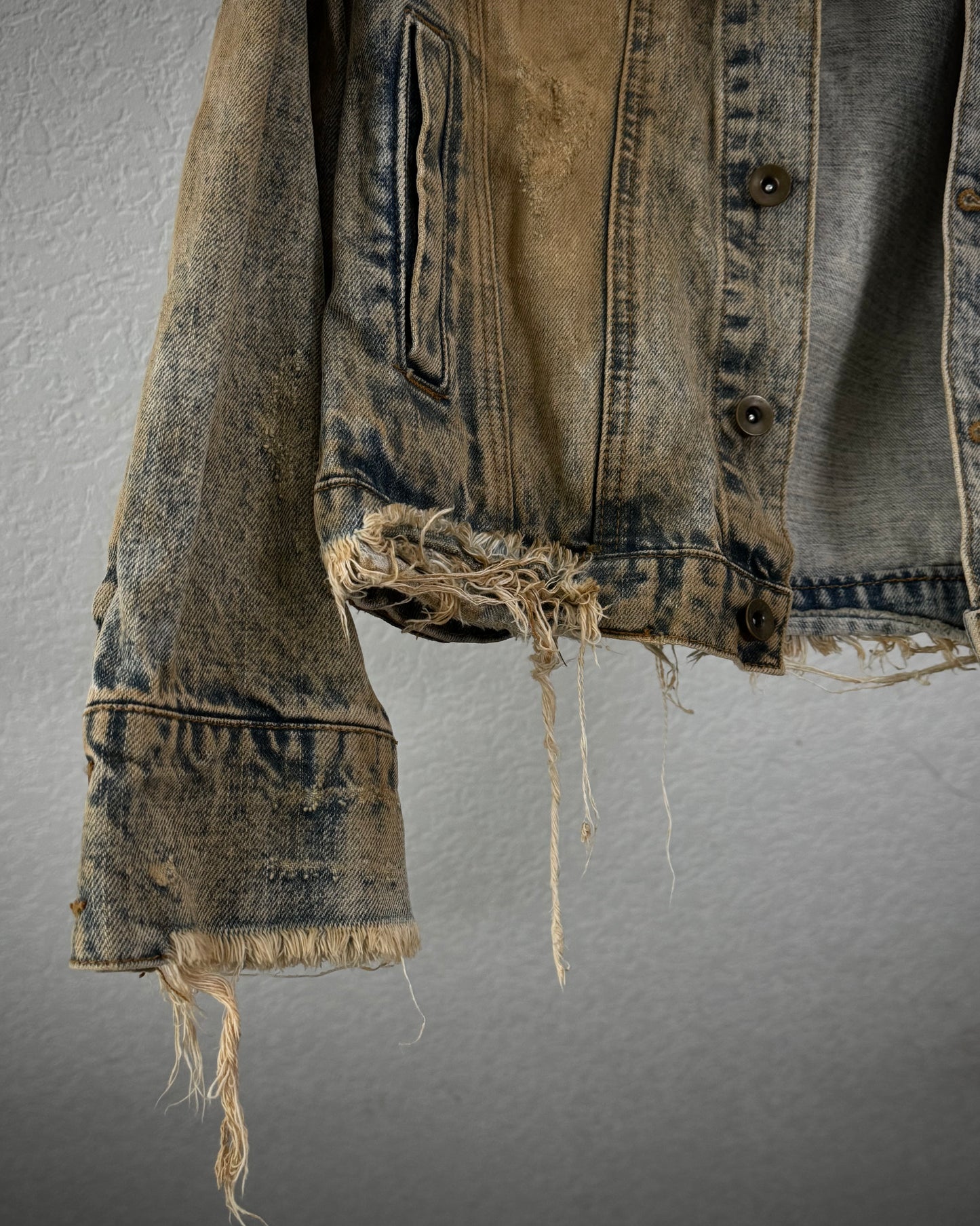 Glad News Mud Wash Distressed Denim Jacket