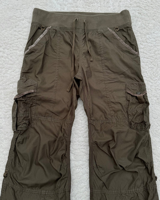 G.O.A Military Khaki Flared Cargo Pants