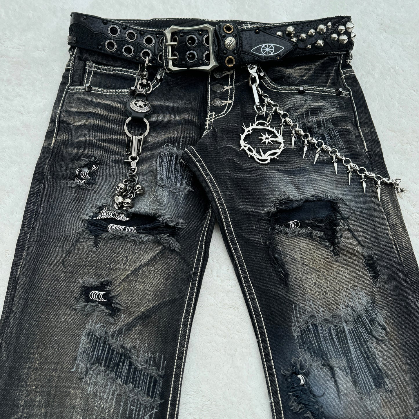 Tornado Mart Pierced Flared Jeans