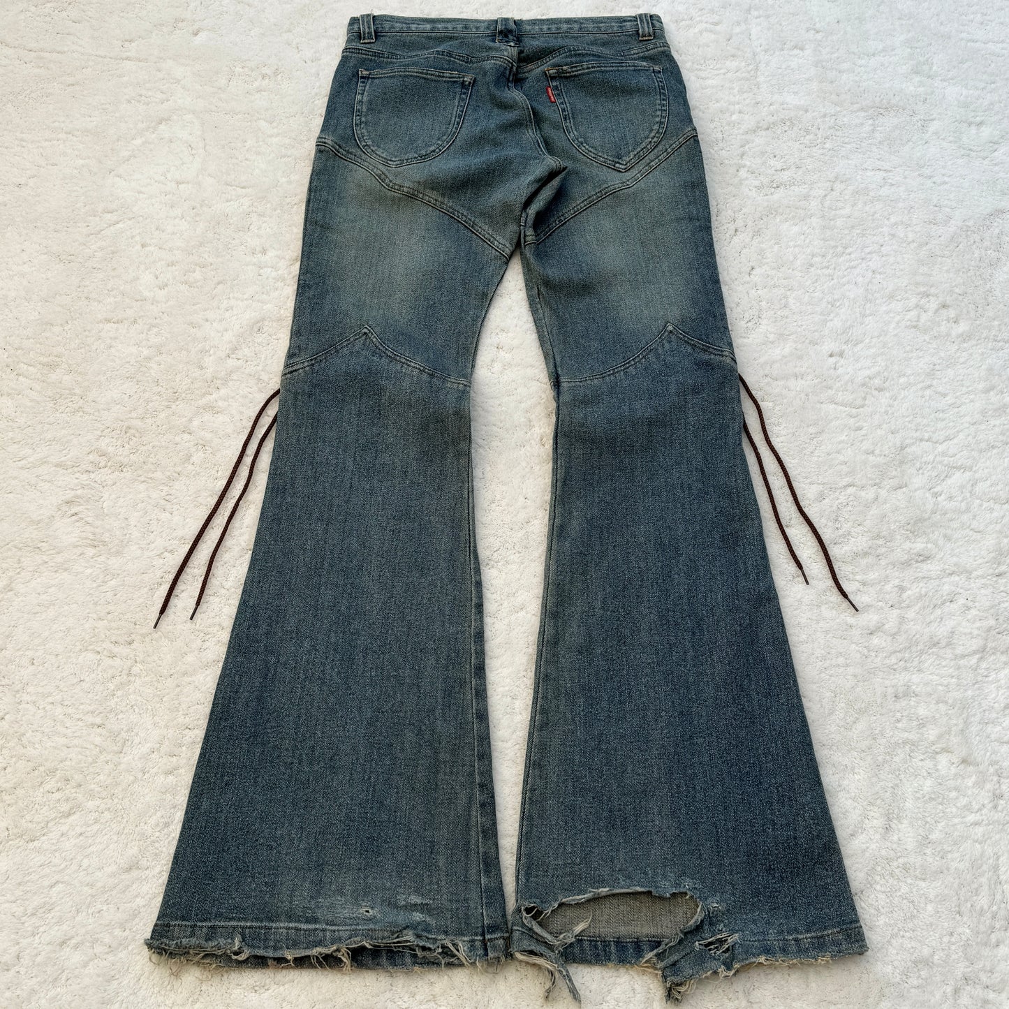 Tornado Mart Lace-Up Flared Jeans