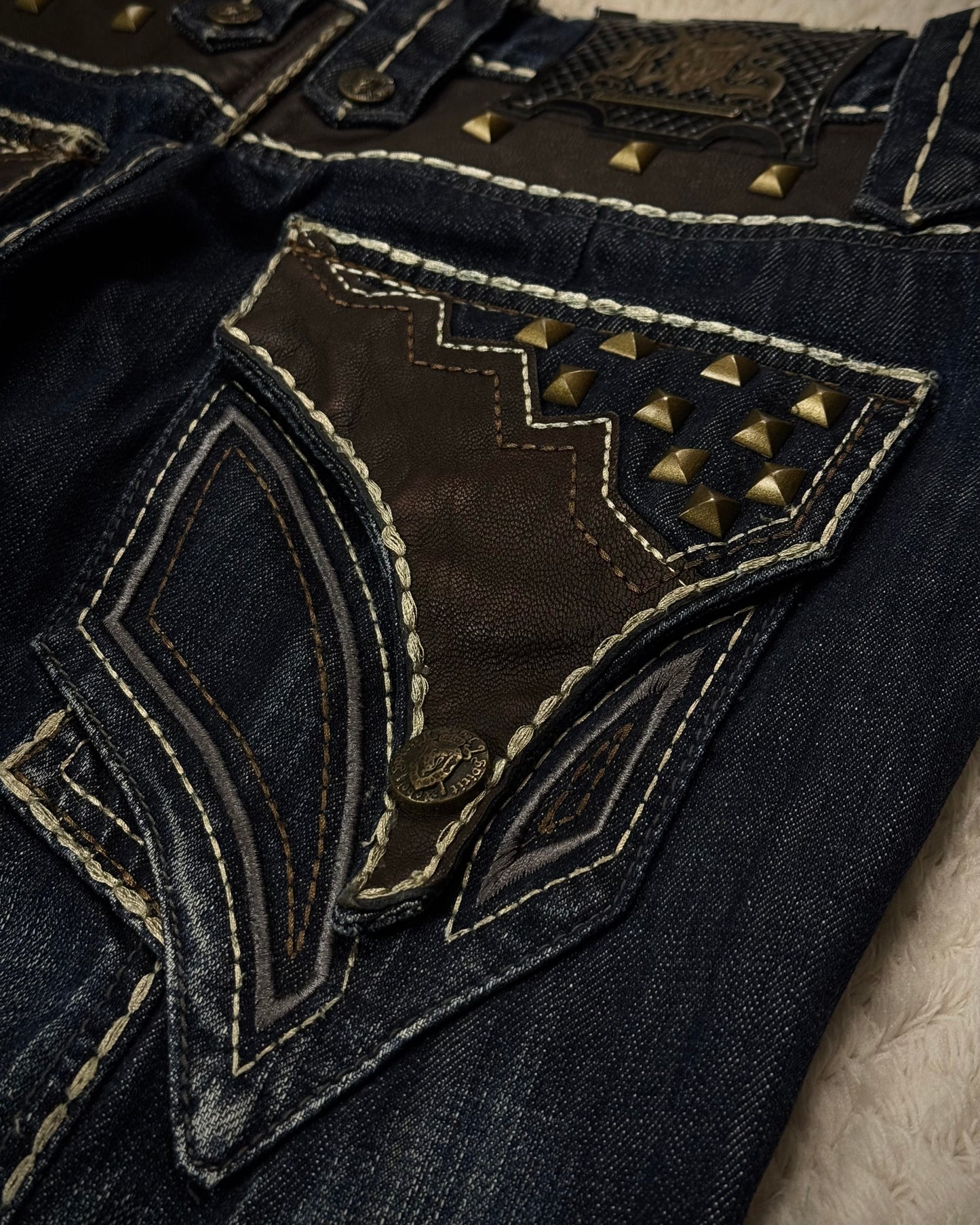 Rebel Spirit Studded Western Detailed Denim