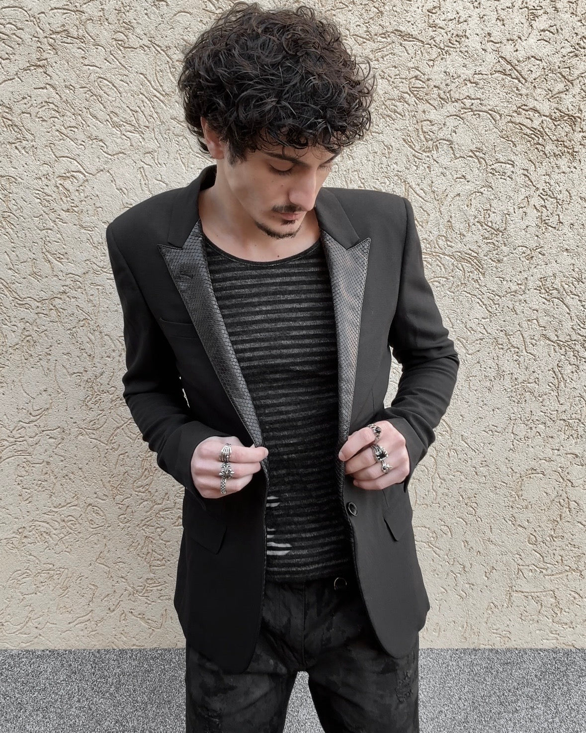 Saint Laurent Paris SS15 Python Lapel Blazer