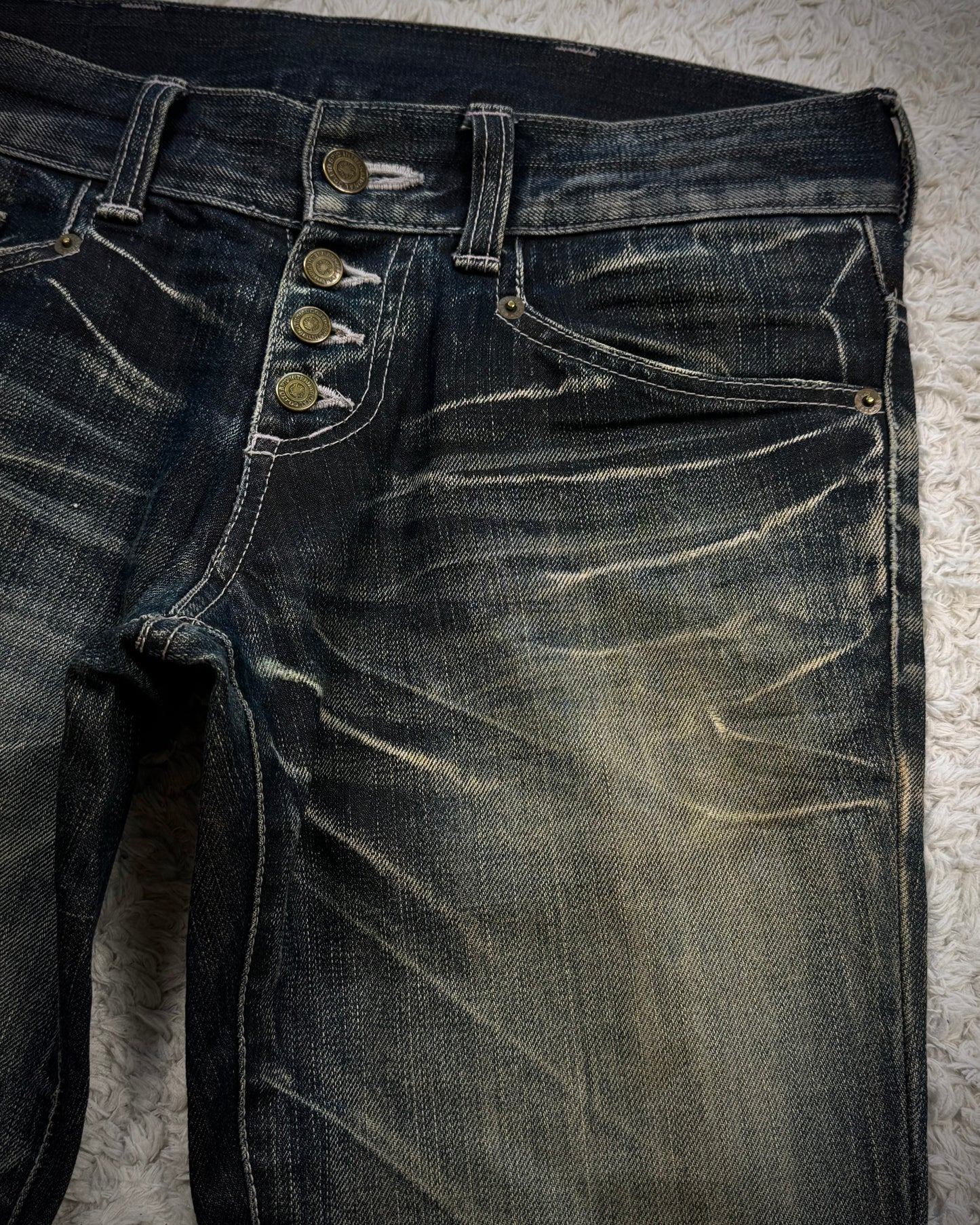 Tornado Mart Whisker Washed Flared Jeans
