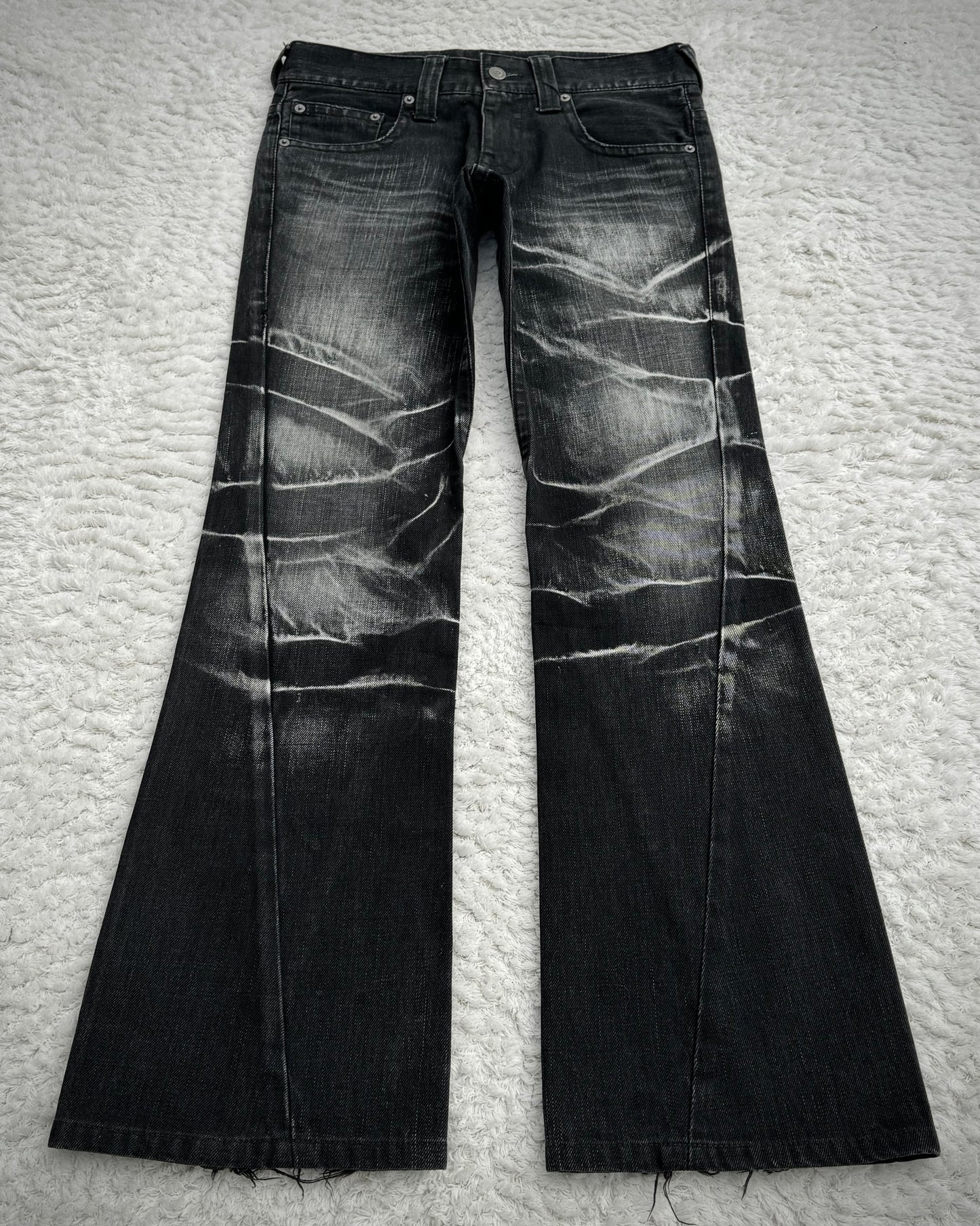 Tornado Mart Whisker Washed Spiral Bootcut Denim