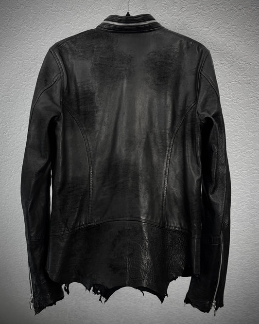 14th Addiction Cross Zip Leather Jacket