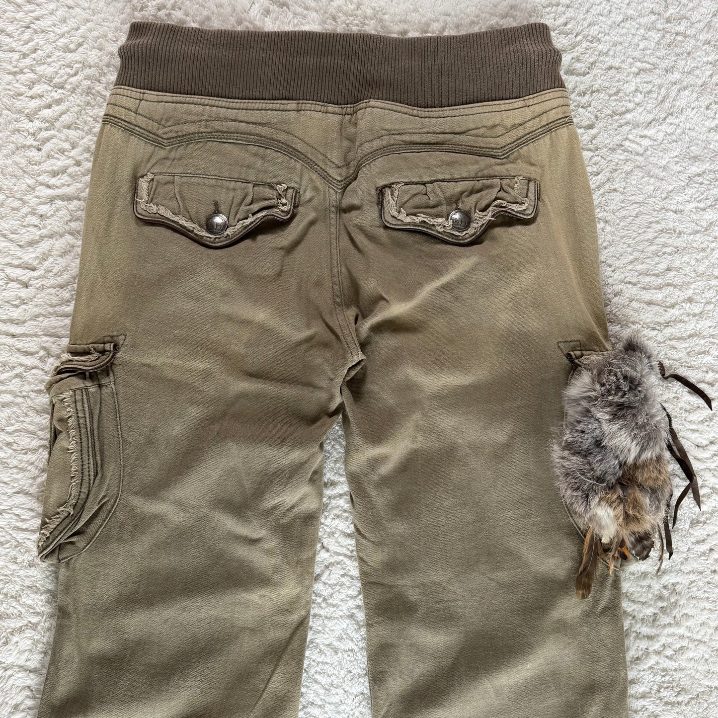 G.O.A Fur & Feather Pocket Flared Cargo Pants