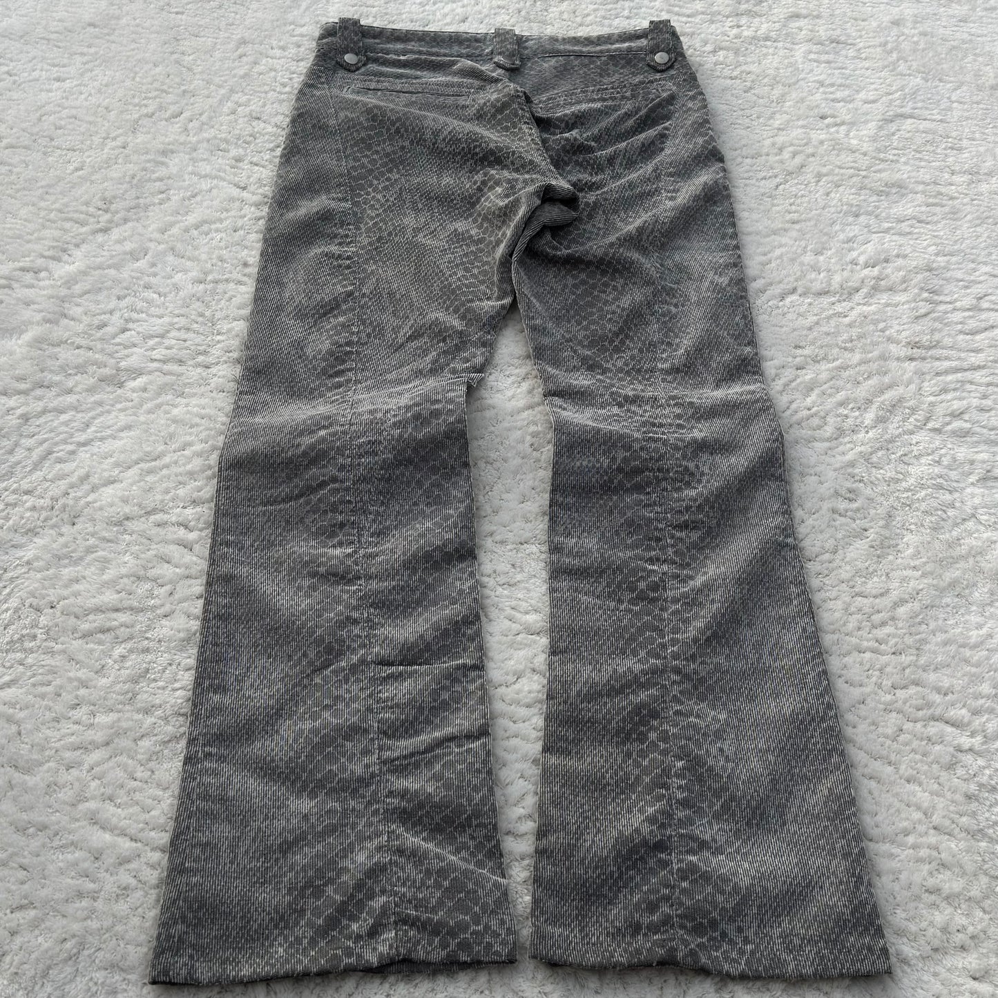 Semantic Design Snakeskin Flared Jeans