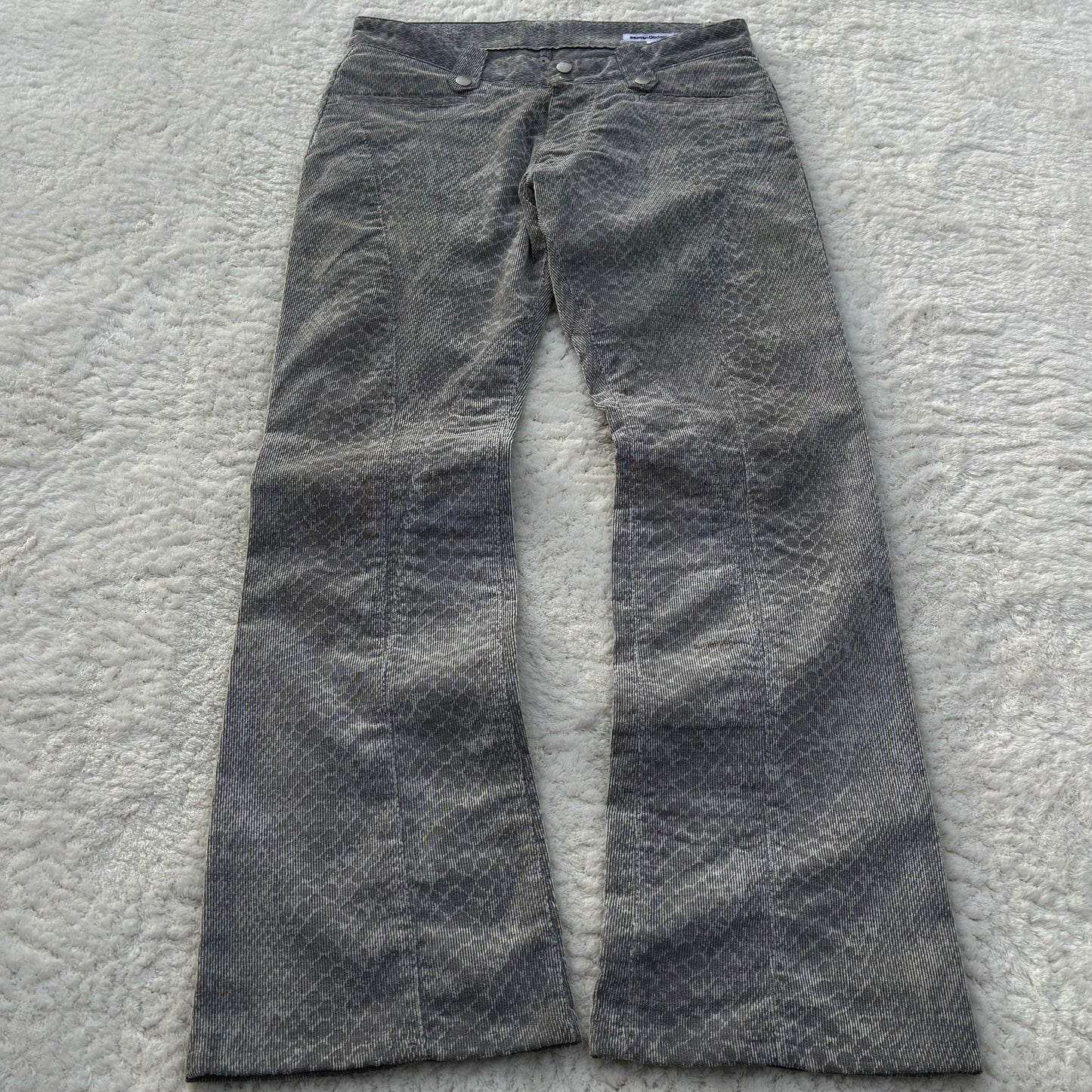 Semantic Design Snakeskin Flared Jeans