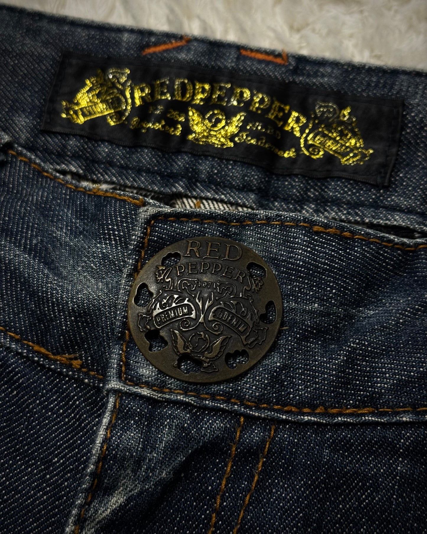 Red Pepper Vintage Embroidered Flared Denim
