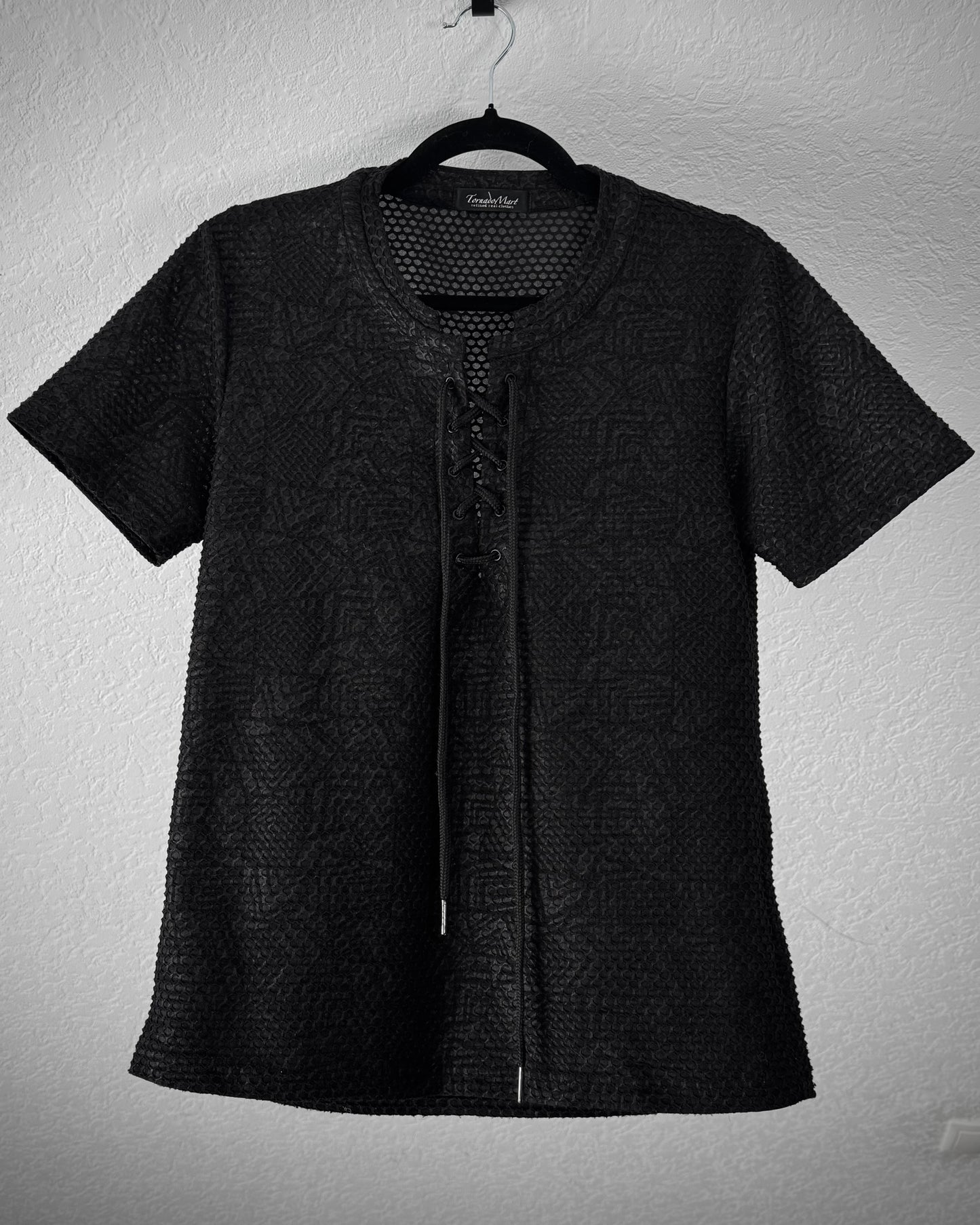 Tornado Mart Lace Up Textured T-Shirt