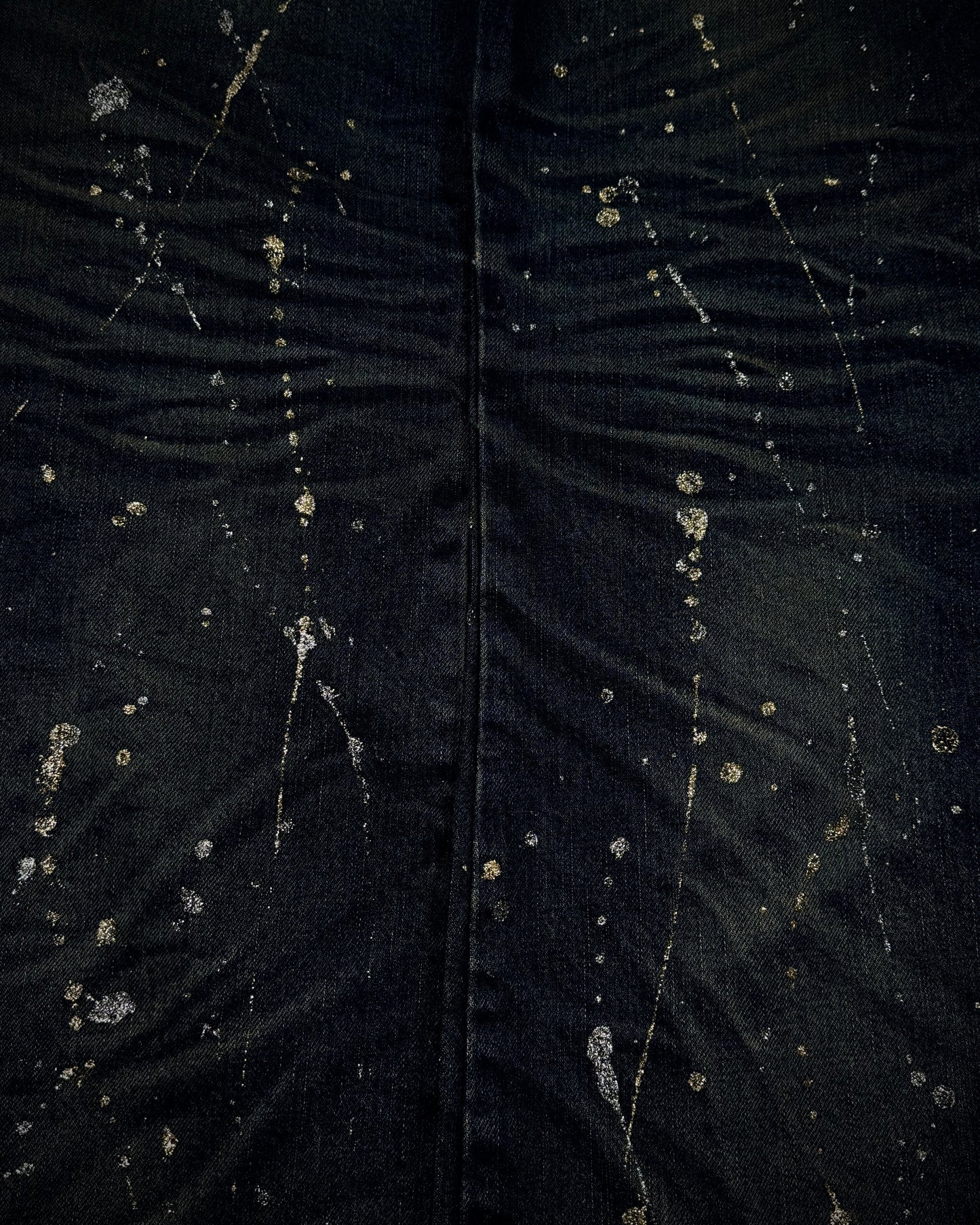 Lagust Gold & Silver Splatter Zippered Bootcut Denim