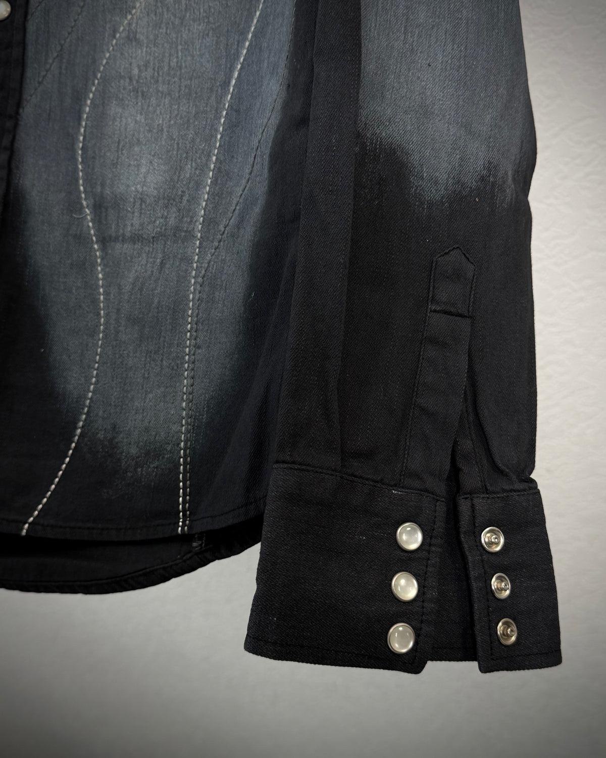 In The Attic Stitched Studded Ocean Button Up Shirt