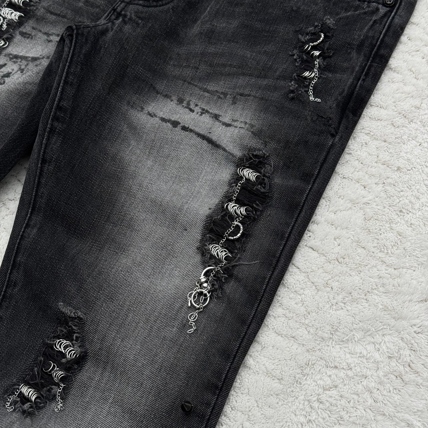 Fuga Pierced & Studded Bootcut Jeans