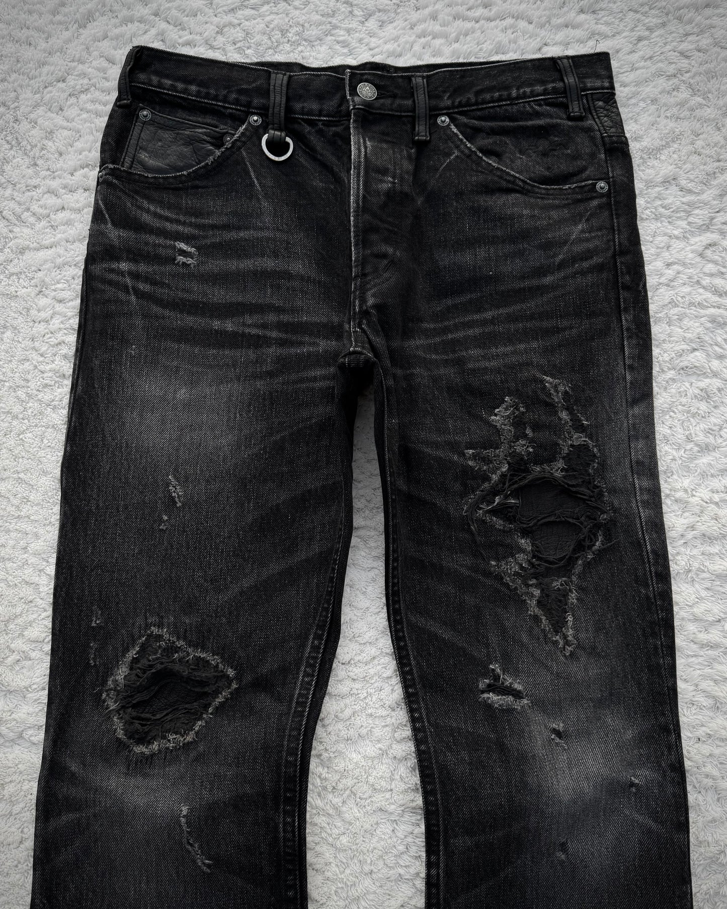 BackBone Leather Repaired Bootcut Denim