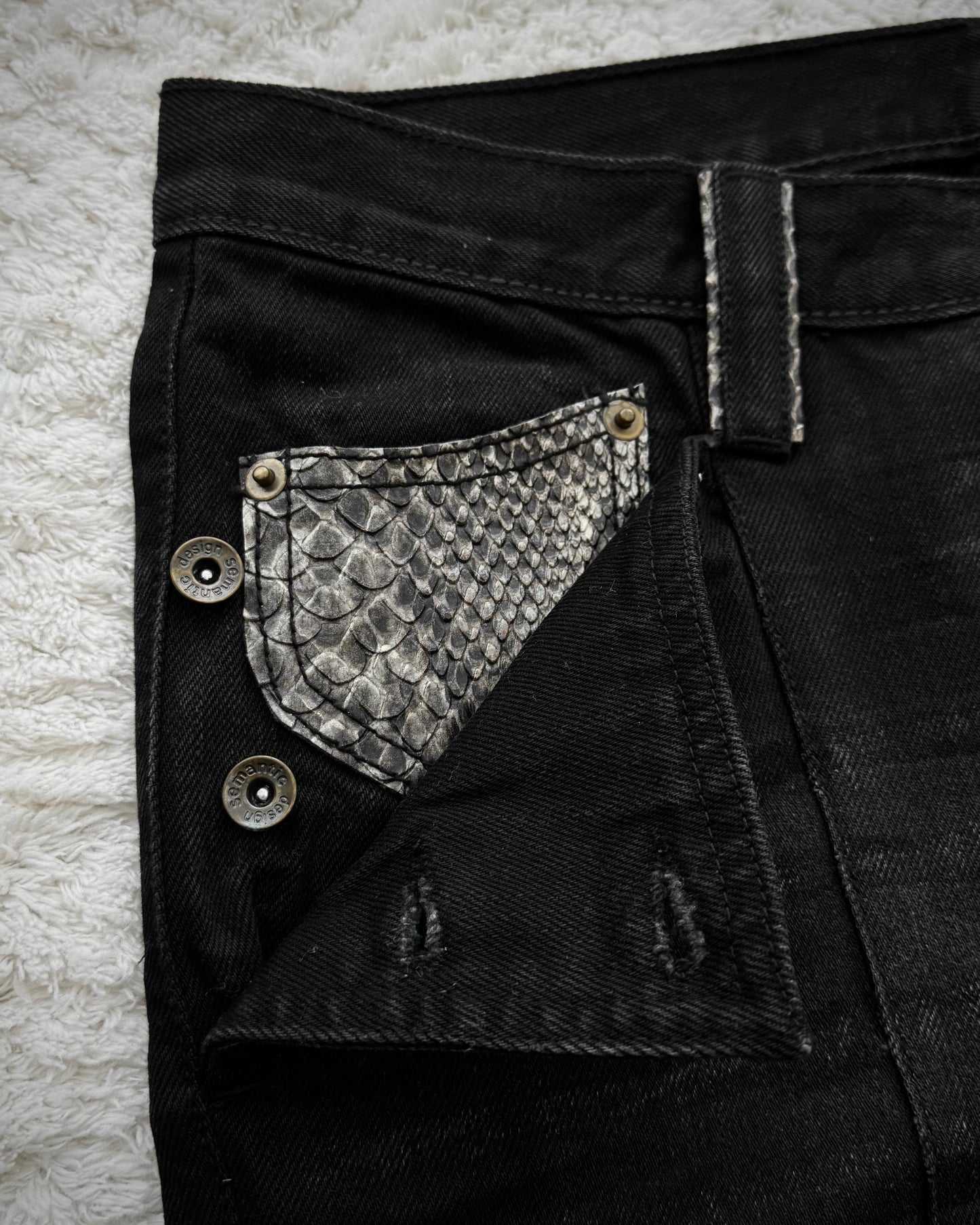 Semantic Design Python Accented Bootcut Denim