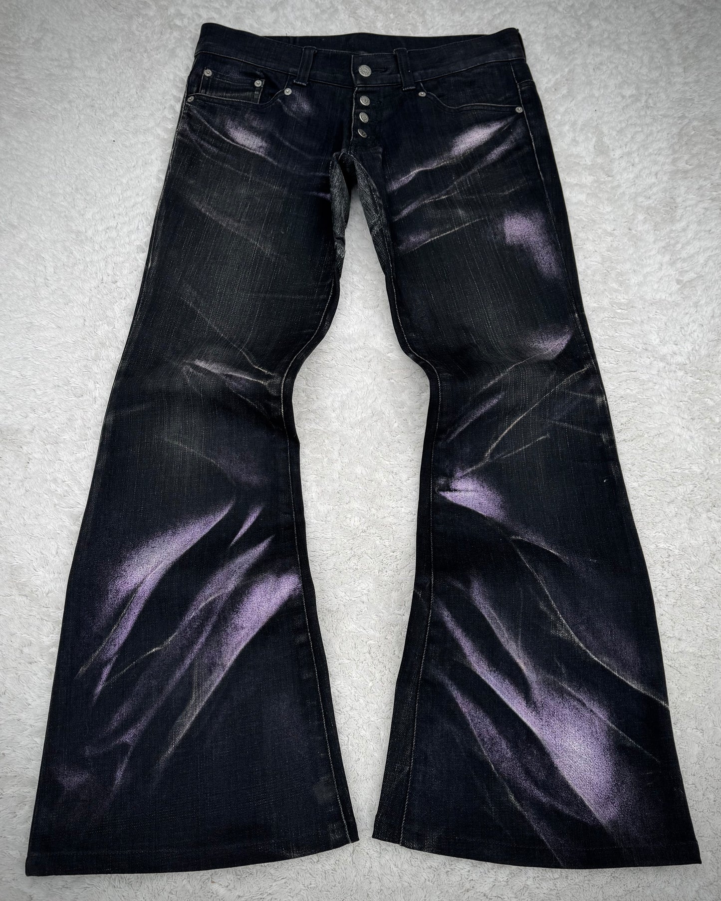 Tornado Mart Purple Washed Flared Jeans